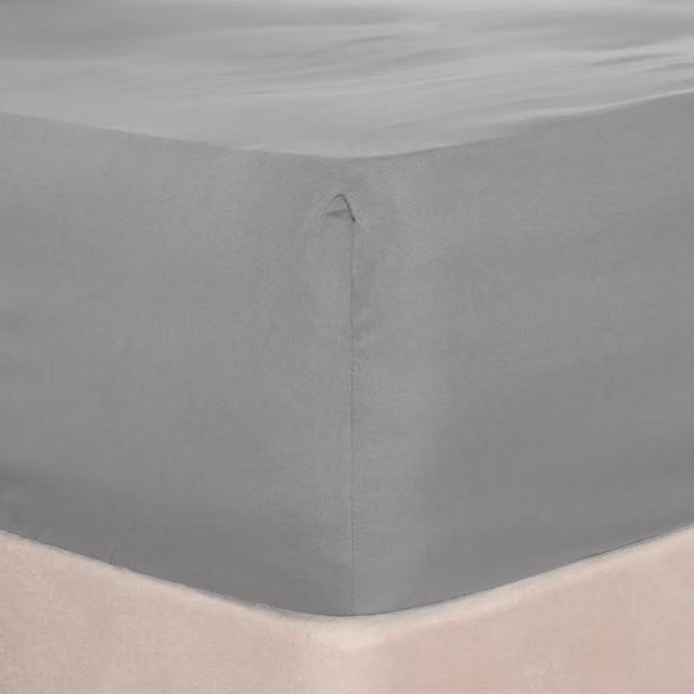 Brentfords Grey Microfibre Deep Fitted Bed Sheet, Double, 140 x 200 cm