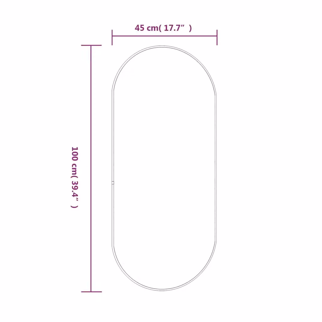 Berkfield Home Minimalist Oval Wall Mirror in Gold, W: 100 cm, H: 45 cm – 3