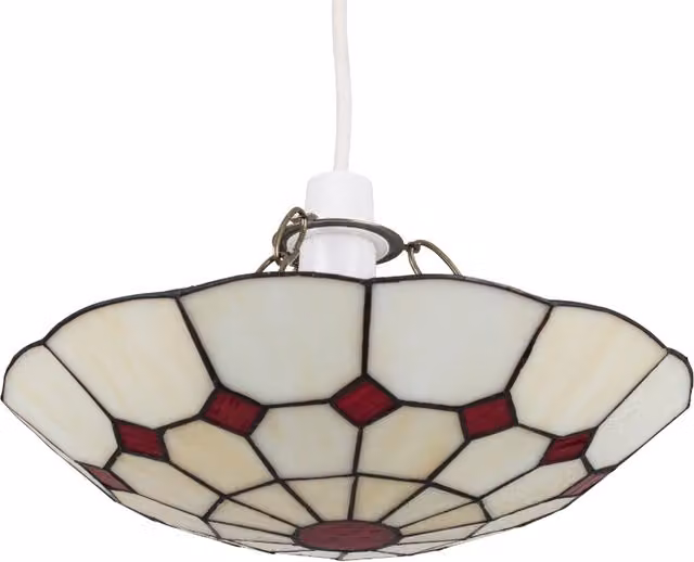 ValueLights Cortez Red Art Deco Round Glass Ceiling Pendant Shade