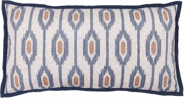 Bedeck of Belfast Nahla Rectangular Cushion in Blue, W: 70 cm x H: 40 cm