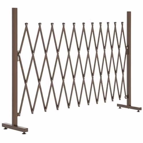 Outsunny Expanding Aluminium Trellis Fence, Dark Brown, W: 300 cm, H: 103.5 cm – 1