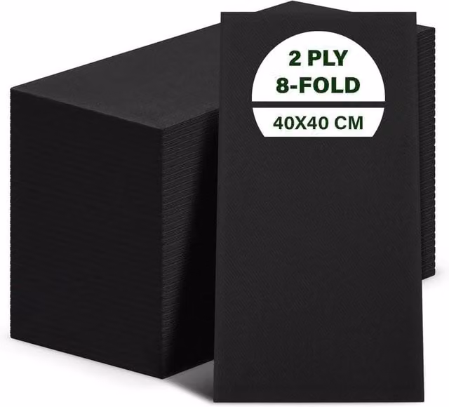 ECONX Black 2 Ply Paper Napkins, 40 cm