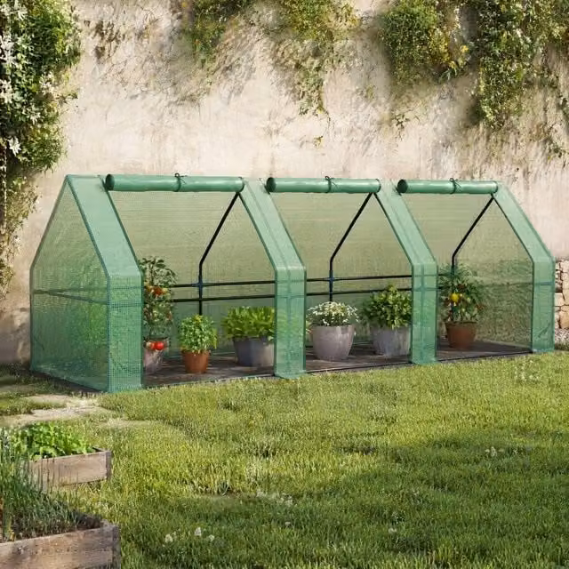 STILVORA Mini Greenhouse with Roll-Up Doors in Green – 1