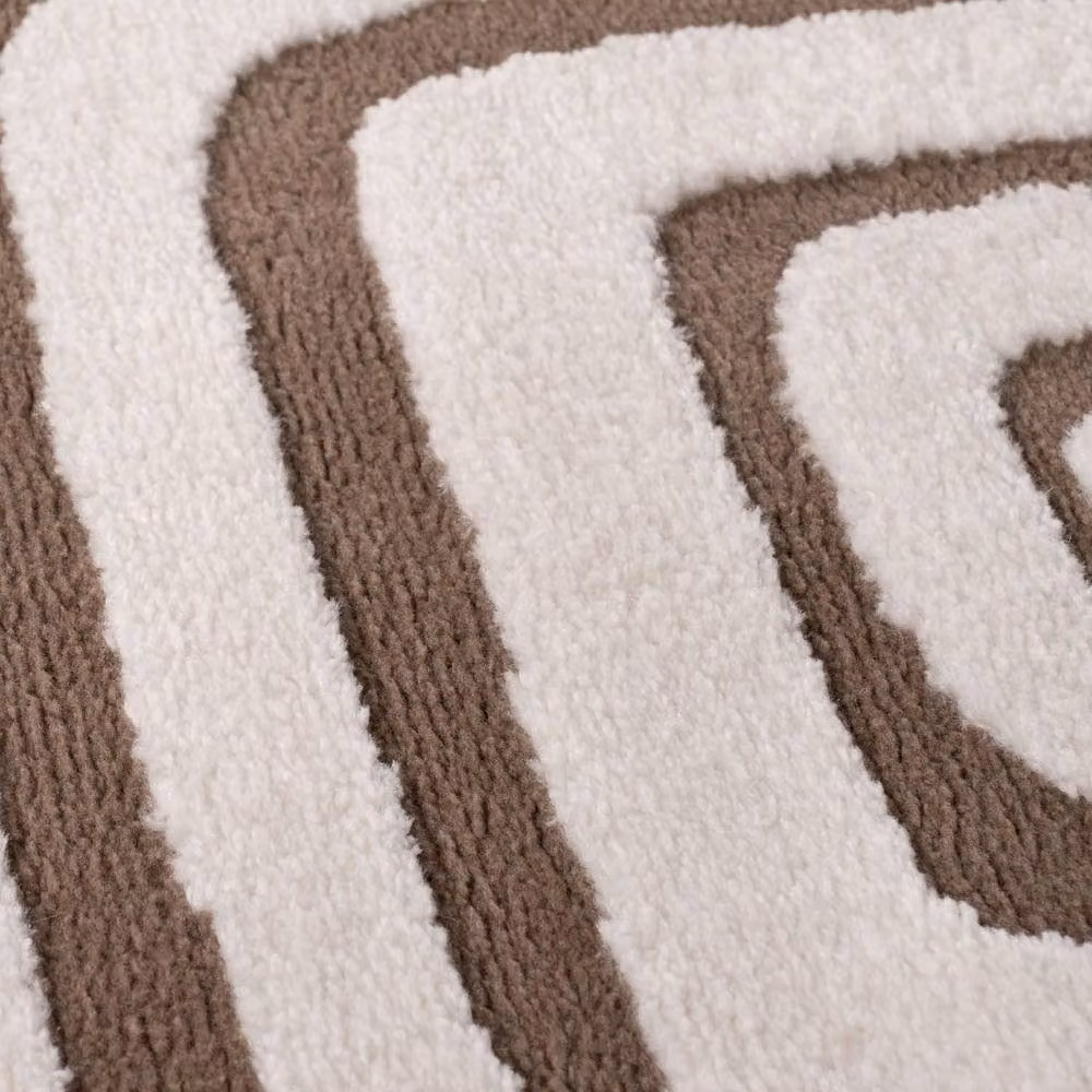 THE RUGS Loft Curved Line Soft Pile Area Rug in Taupe, W: 80 cm, L: 150 cm – 4