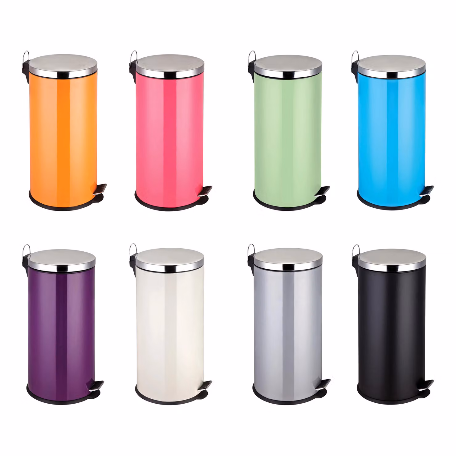 Orsina 30 Litre Matte Black Pedal Bin with Soft Close Lid and Removable Inner Bucket, Black and Silver – 3