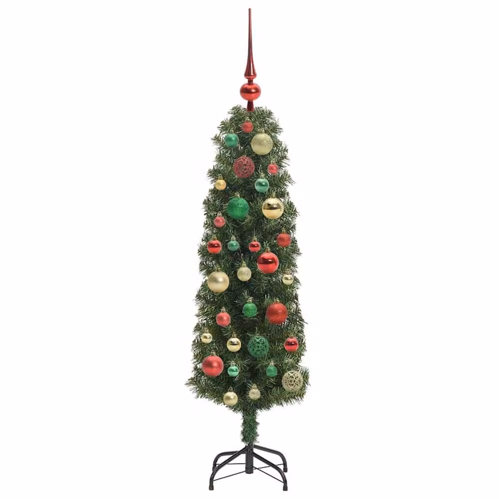 Berkfield Home Artificial Christmas Tree with 150 LEDs and Stand, Green, H 120 x W 38 x D 38 cm – 4