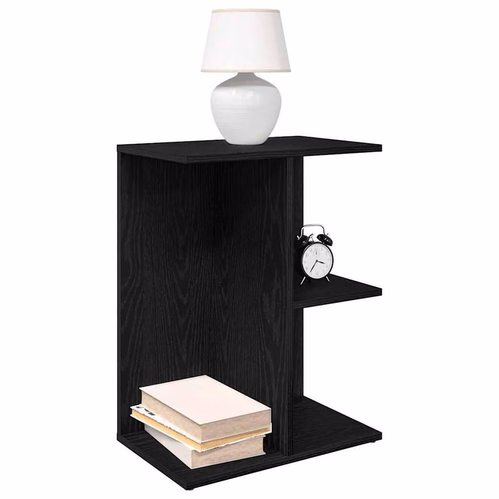 Berkfield Home Set of 2 Modern Black Oak Bedside Tables, W/D/H: 46.5 x 29 x 61 cm – 2