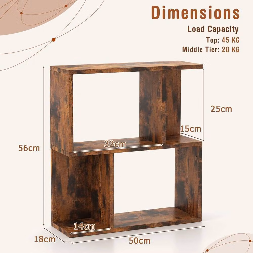 SPETLEK Space 3-Tier Freestanding Side Table in Rustic Brown – 2