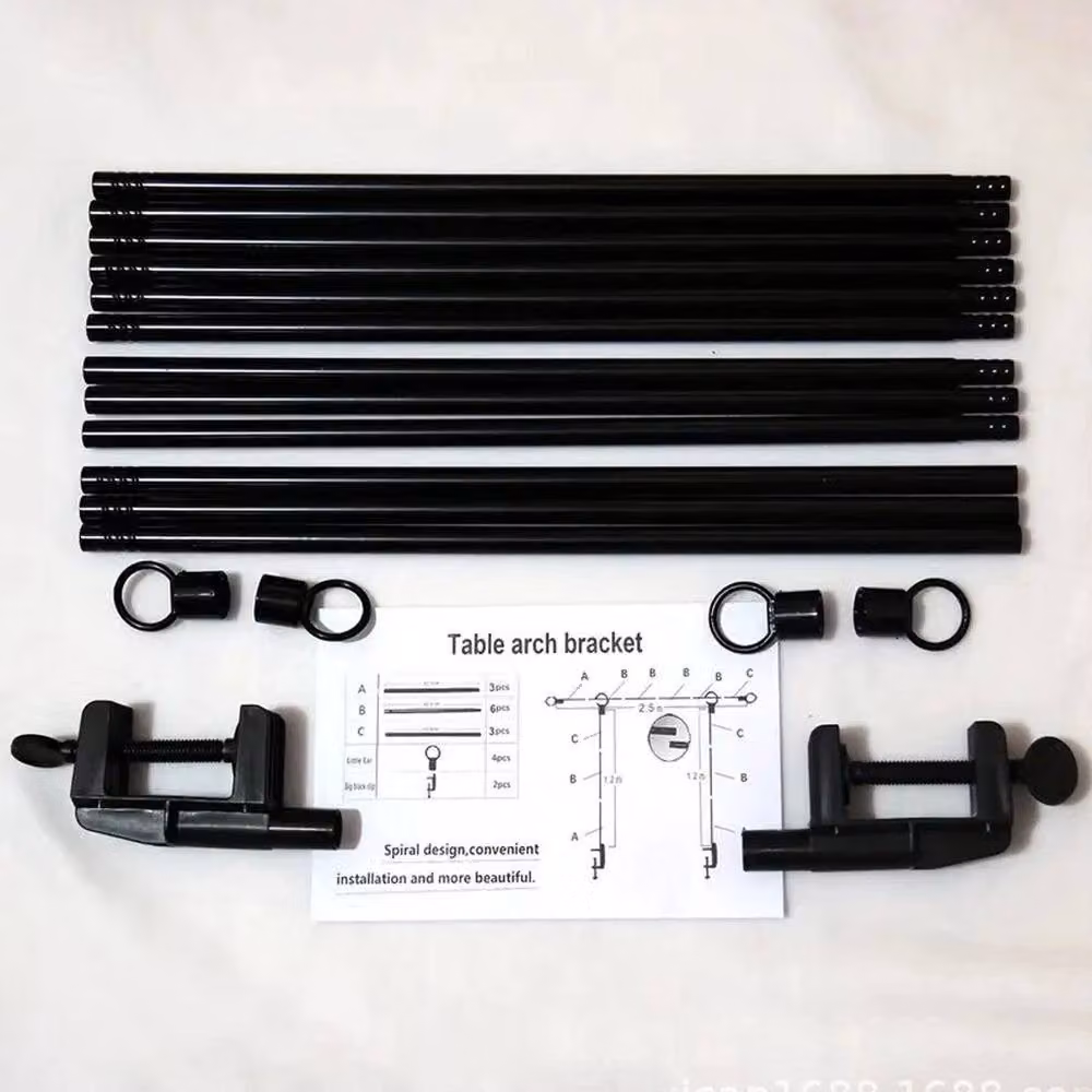 EONLION Black Metal Over The Table Rod Stand Tabletop W/D/H: 50 x 50 x 50 cm – 3