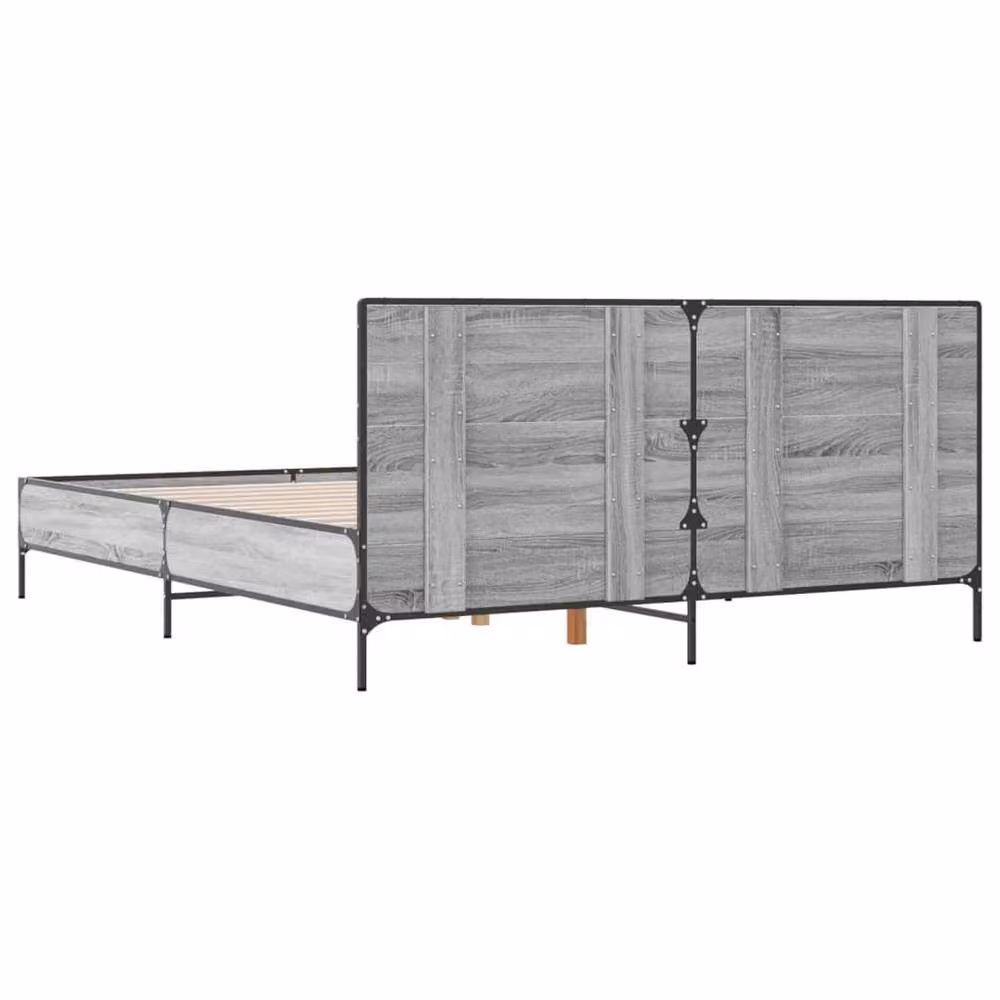 Berkfield Home Small Double Bed Frame in Grey Sonoma, W: 120 cm, D: 200 cm – 3