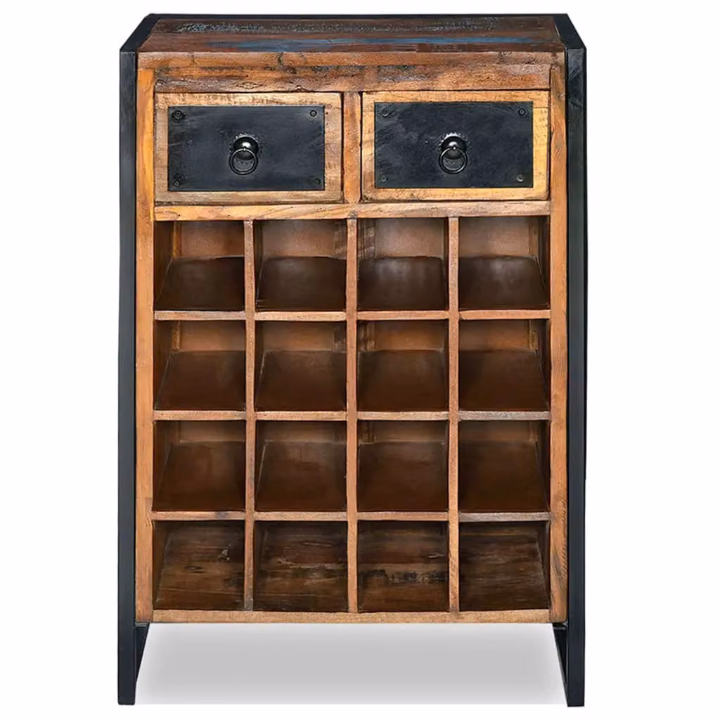 Berkfield Home Reclaimed Wood Wine Rack for 16 Bottles in Brown – 2