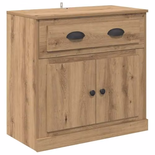 vidaXL Set of 2 Modern Sideboards in Artisan Oak and Brown, W/D/H: 70 x 35.5 x 67.5 cm – 4