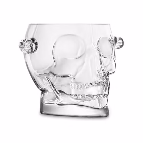 Final Touch Brain Freeze Skull Crystal Glass Ice Bucket, 1.6 l, Clear