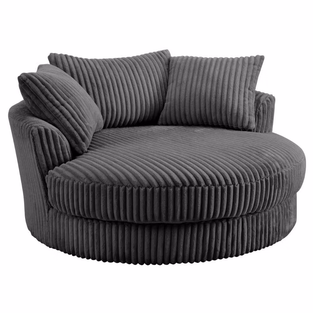 Home Detail Sky Corduroy Swivel Loveseat in Dark Grey – 3