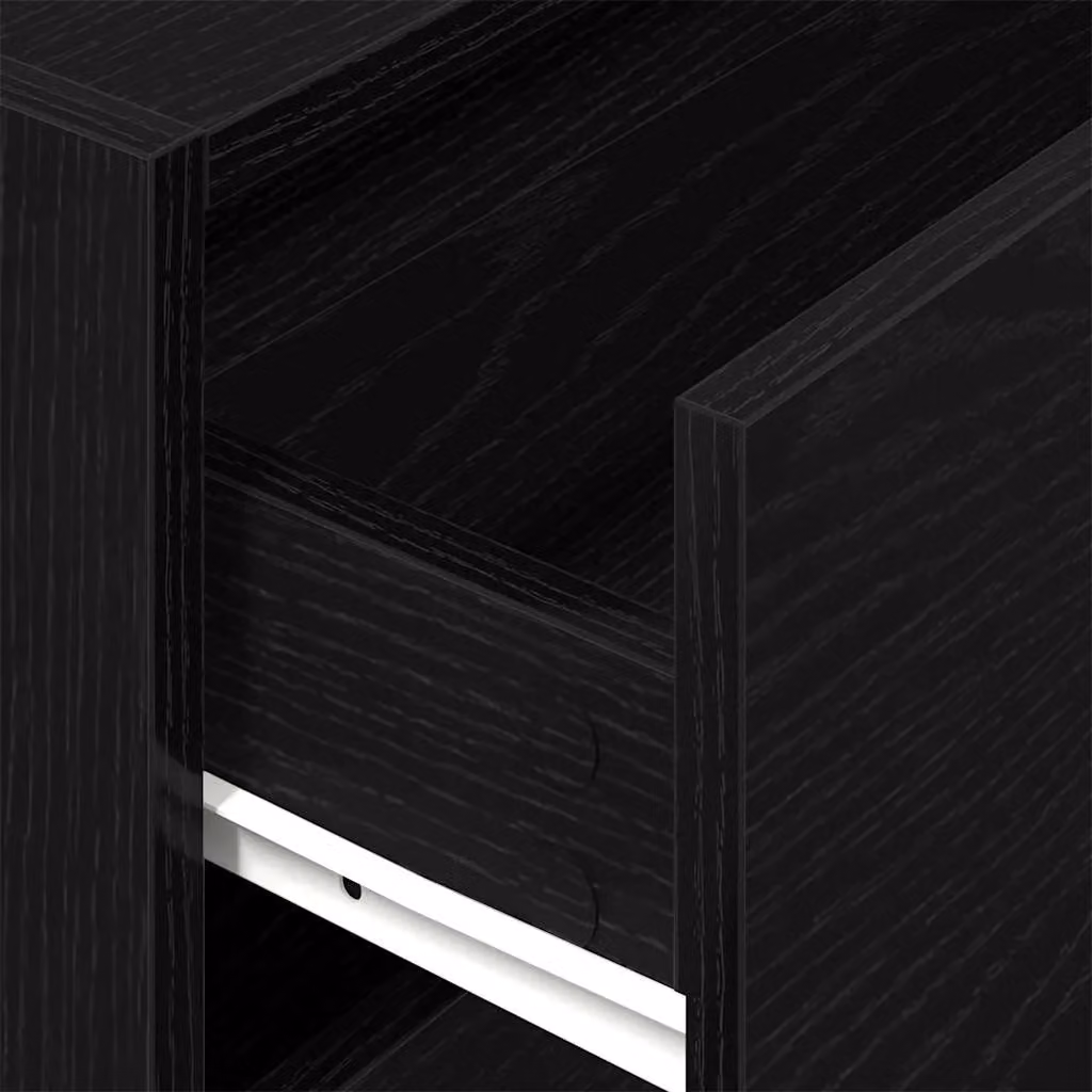 Berkfield Modern Black Oak Home Cabinet with 2 Drawers, W/D/H: 60 x 31 x 40 cm – 5