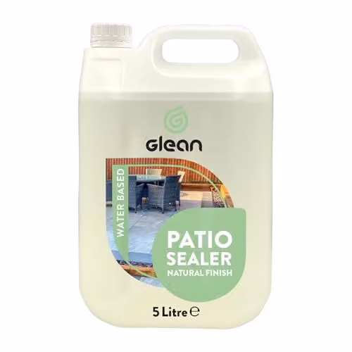 GLEAN Patio Stain Stop Sealer, Water Based Impregnating Sealer for Natural Stone Patios and Flooring, Transparent, 5 l