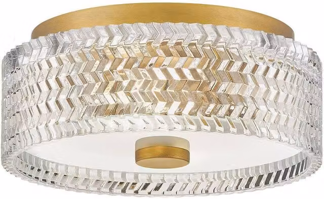 Hinkley Elle Cylindrical Ceiling Light in Gold/Brass with 2x E27 Sockets