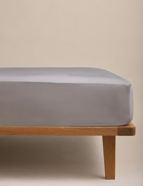 M&S Egyptian Cotton 230 Thread Count StayPut Fitted Sheet, Grey, W: 180 cm x L: 200 cm