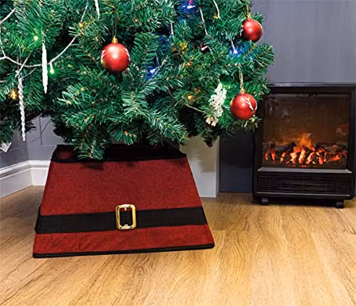 St Helens Home & Garden Santa's Belt Design Christmas Tree Skirt in Red – 3