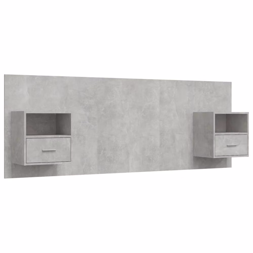 Berkfield Home Classic Bed Headboard with Integrated Nightstands in Concrete Grey Engineered Wood, W/D/H: 120 x 32.5 x 80 cm – 2
