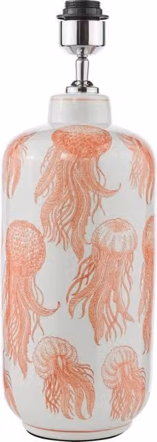 Dar CYA4203 Pink and White Ceramic Tabletop Cylinder Lamp with Chrome Details