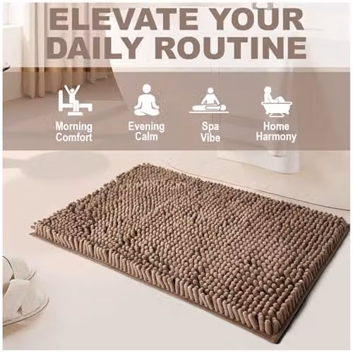 Gaveno Cavailia Miami Chenille Loop Faux Fur Bath Mat in Camel, W: 50 cm, D: 80 cm – 8