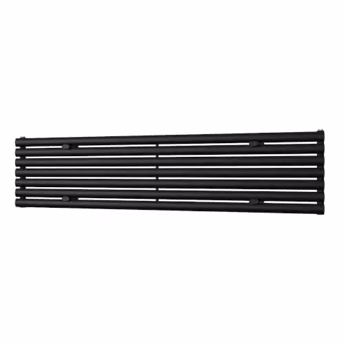 UK Radiators Omeara Axis Black Elliptical Tube Horizontal Designer Single Panel Radiator W: 1800 cm, H: 40.6 cm – 2