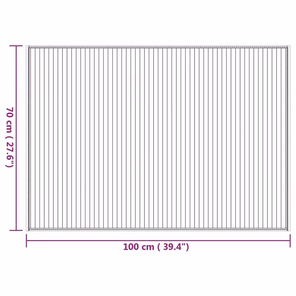 Berkfield Home Rectangular Bamboo Rug in Brown, W: 70 cm, L: 100 cm – 4