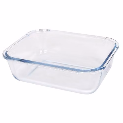 Argon Tableware Rectangular Glass Cake Dish, Transparent, W: 22 cm, D: 16.5 cm, H: 7 cm
