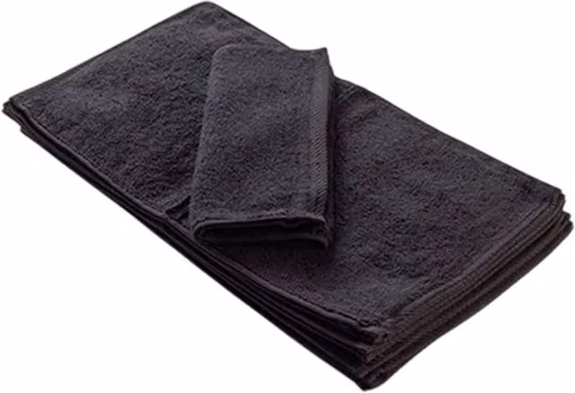ARTG Black Cotton Terrycloth Guest Towel with Border – 1