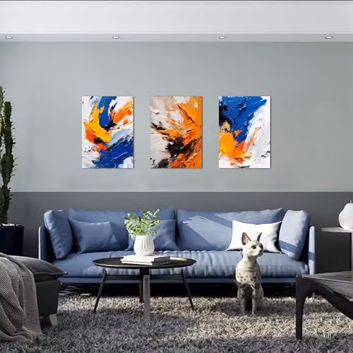 Simpa Abstract Nature 3 Panel Canvas Wall Art, Multicolour, W/D/H: 60 x 40 x 2 cm – 2