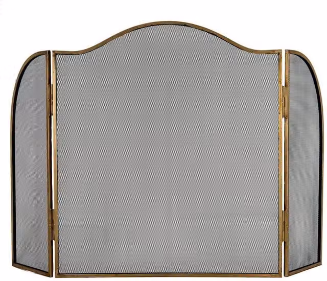Lemon Pavilion Furniture and Decor Antiqued Large Metal Fire Screen in Gold, W85 x H85 x D1 cm