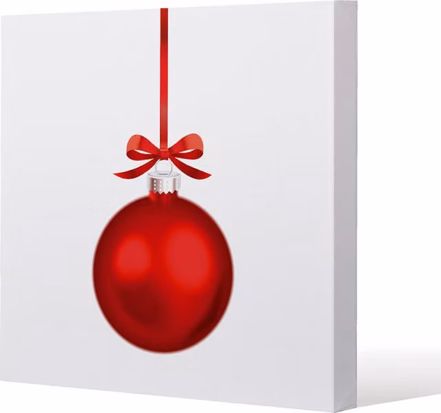 Benjamin Tate Design LTD Christmas Ornament Gallery Canvas Wall Art, Red, Width: 77 cm