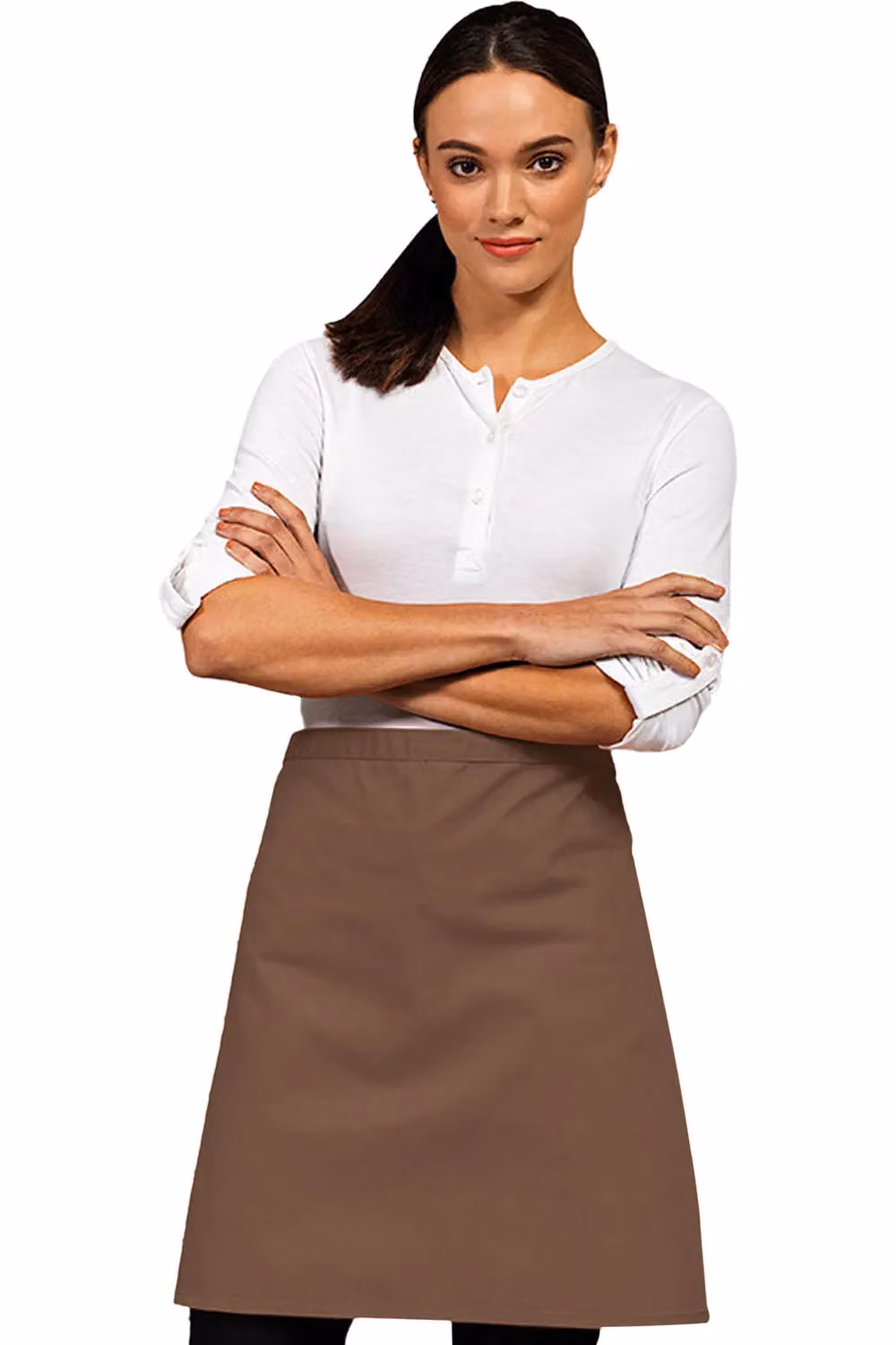 Premier Women's Mid-Length Apron in Brown – 2