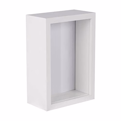 Nicola Spring Modern 3D Deep Shadow Box Photo Frame, White, W/D/H: 15.24 x 10.16 x 2.54 cm