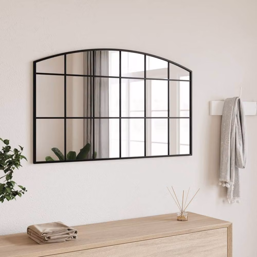 Berkfield Home Minimalist Black Rectangular Wall Mirror, W: 100 cm, H: 60 cm – 2