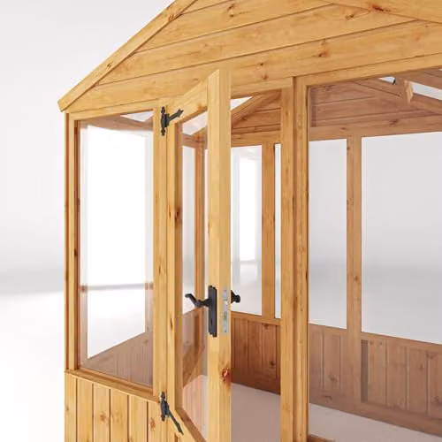 Waltons Brown Wooden Outdoor Potting Shed Greenhouse with Apex Roof and Styrene Glazing, W/D/H: 121.92 x 182.88 x 228.56 cm – 6