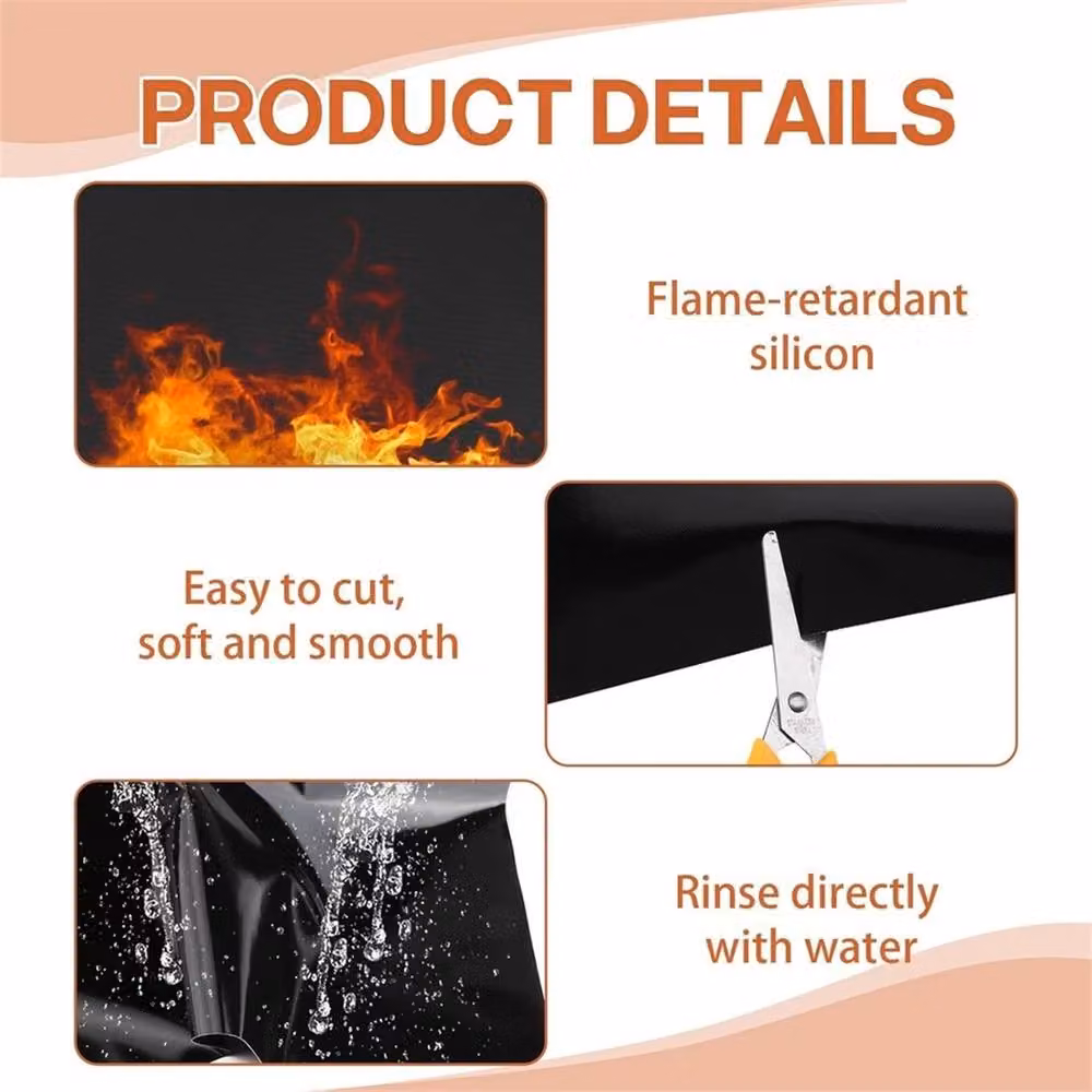SPETLEK Large Black Silicone Induction Hob Mat Anti-Scratch Kitchen Protector Cover – 4