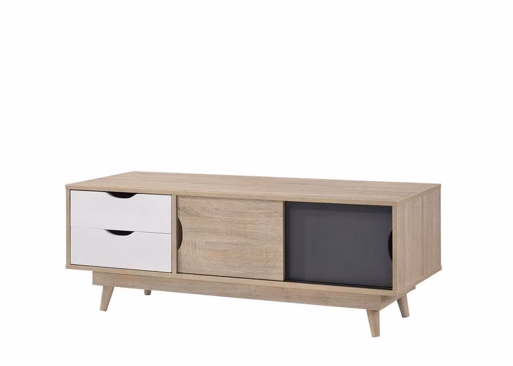 Timber Art Design Alford Scandinavian TV Unit Stand with 2 Drawers, Multicolour, W: 120 cm, D: 45 cm, H: 45 cm – 2