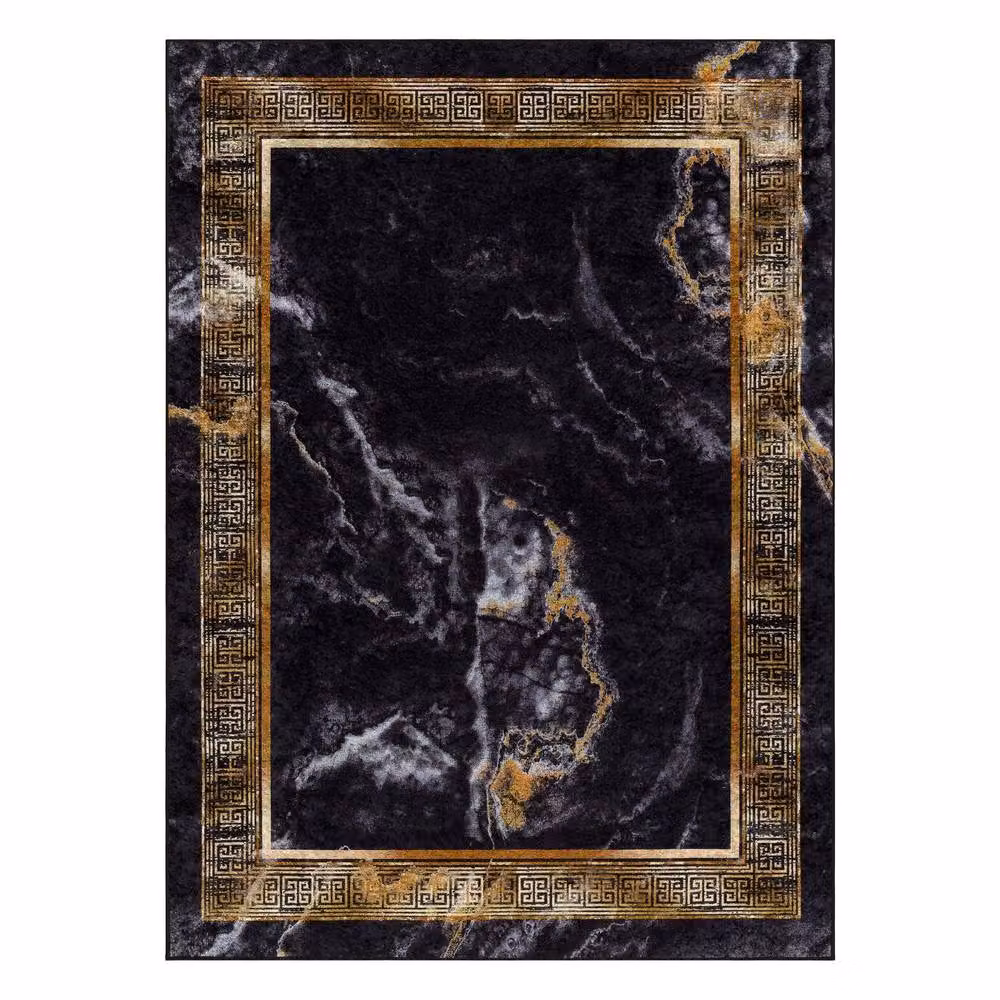 RugsX Miro Black Stone Look Modern Rectangular Rug, W: 200 cm, L: 290 cm – 3