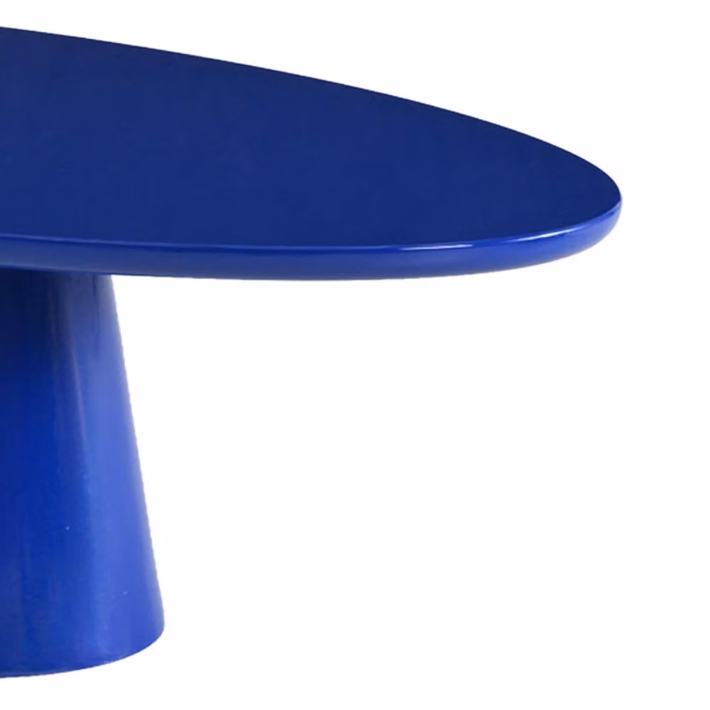 sweeek Oval Coffee Table with Glossy Finish in Blue, W/D/H: 60 x 60 x 35 cm – 3