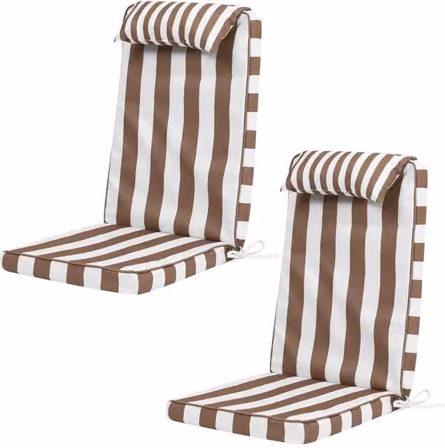 icon 2 Pack High Back Seat Pad Deck Stripe Cushion in Brown – 1