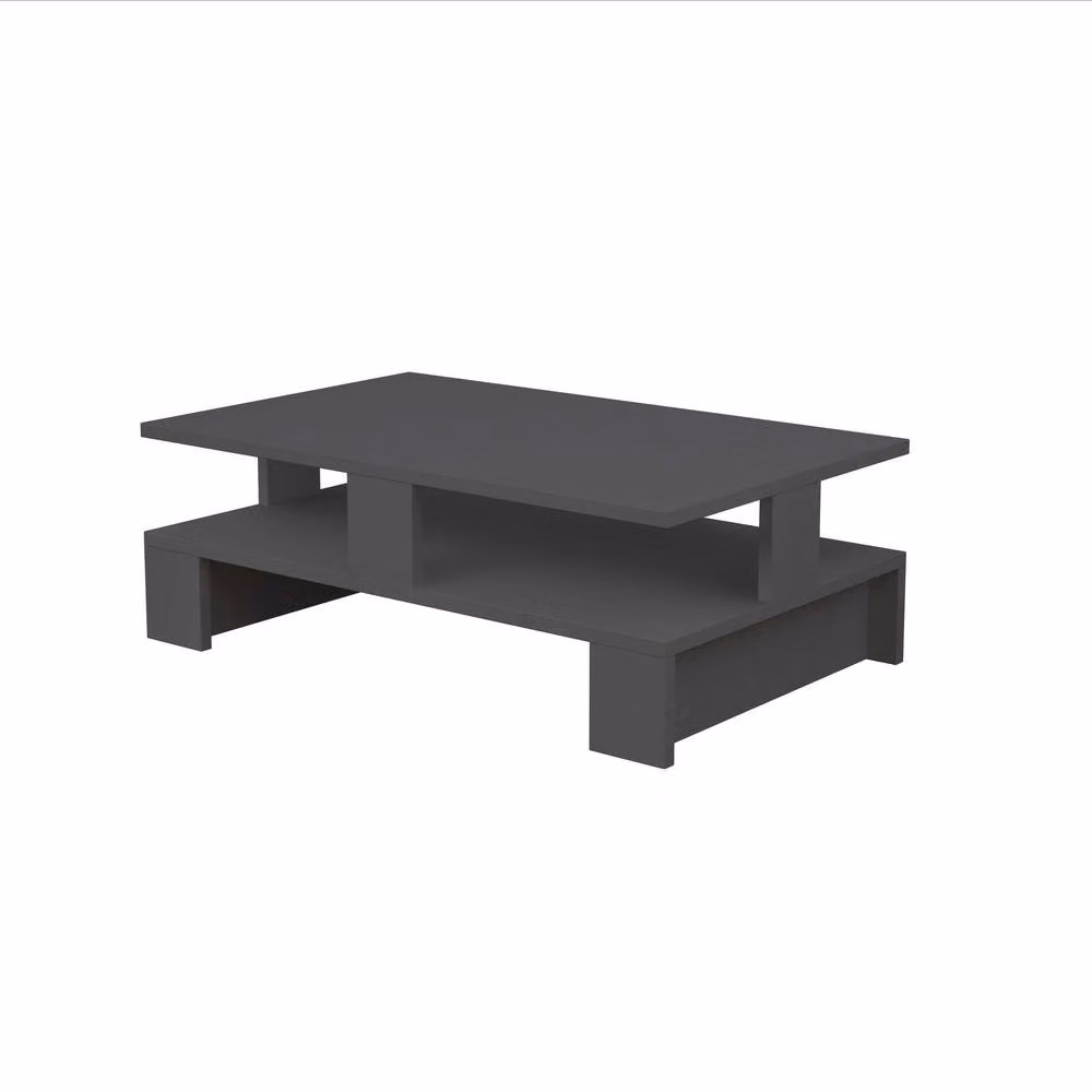 Decortie Mansu Modern Rectangular Coffee Table in Anthracite Grey, W/D/H: 80 x 50 x 27.5 cm – 2