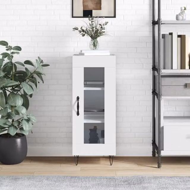 Berkfield Home White Classic Sideboard in Engineered Wood, W/D/H: 34.5 x 34.5 x 90 cm – 1