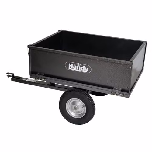 The Handy 225kg Towed Trailer with Folding Sides, Tipping Capability and Pneumatic Tyres in Grey Steel