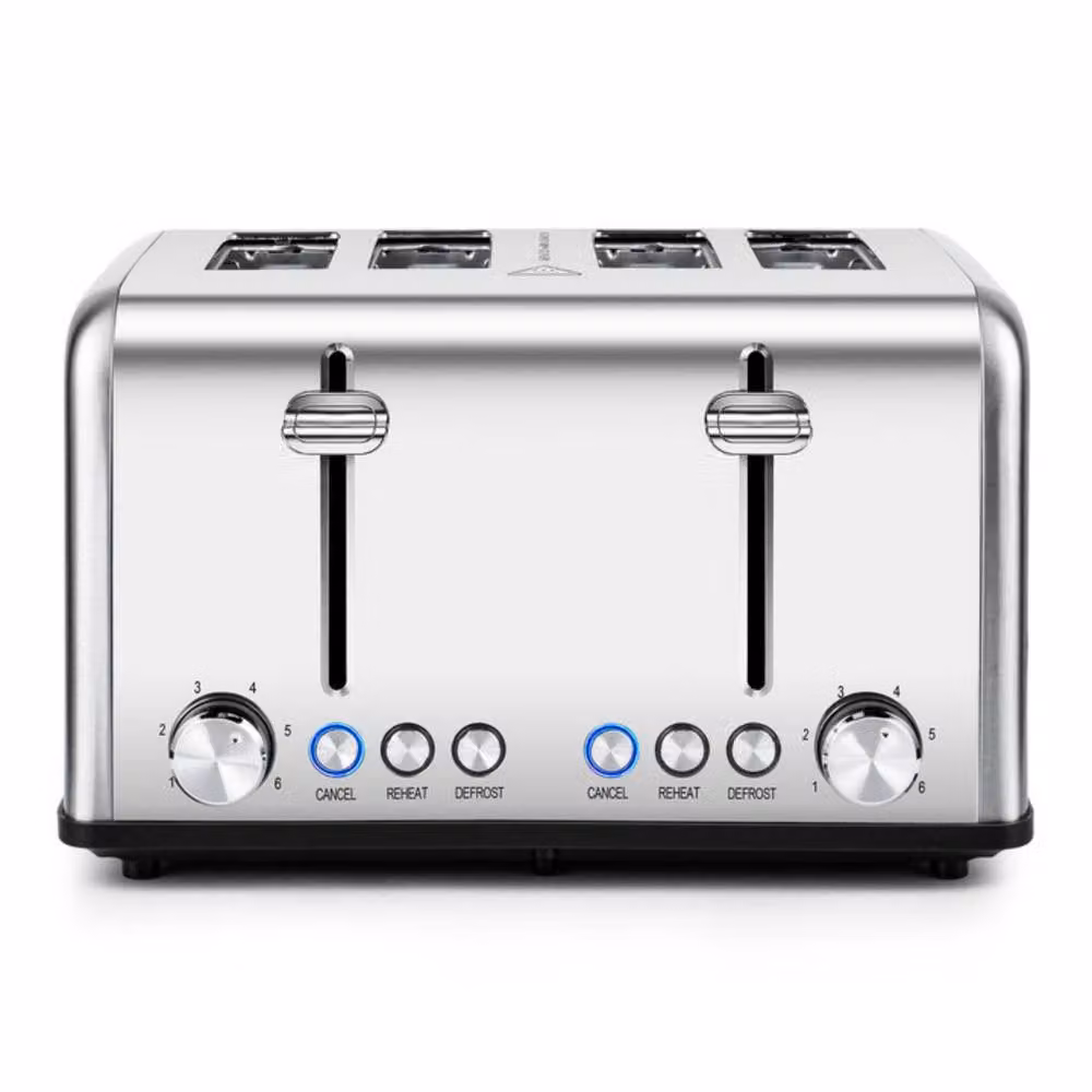 Cusimax 4 Slice Toaster with Extra-Wide Slots and 6 Browning Levels in Silver Stainless Steel – 2
