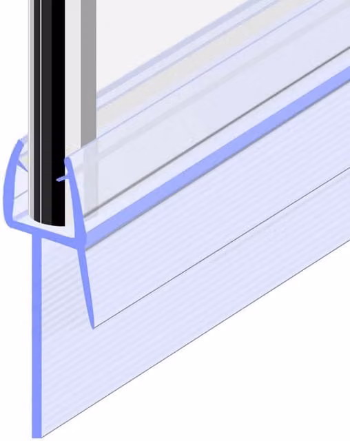 Nes Home Clear EPDM Rubber Bath Shower Door Seal Strip for 6mm Glass and Gaps up to 20mm