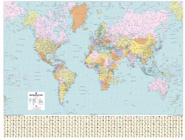 World Political Map 1000 Piece Jigsaw Puzzle in Multicolour and Yellow