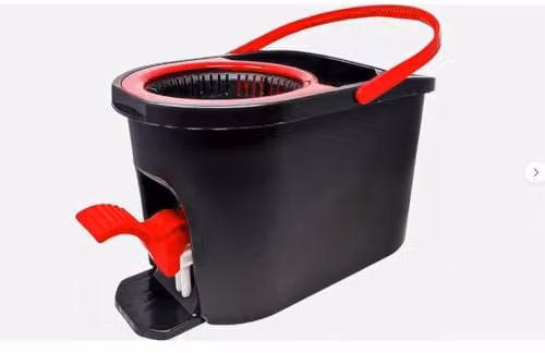 MantraRaj Microfibre Spin Mop and Bucket Set with Foot Pedal and Wringer, Black – 3