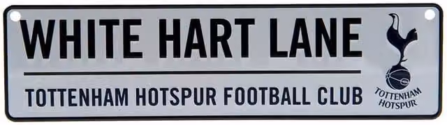 Tottenham Hotspur FC Metal Wall Sign in White, Black and Blue